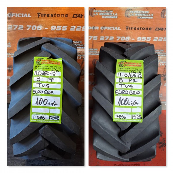 11.0 x 6.5 -12 TVS EUROGRIP juego de 2 REF 17888 17858