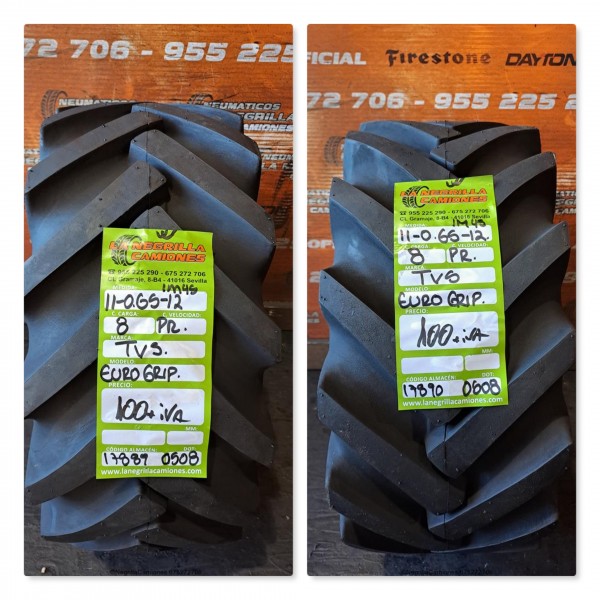 11.0 x 6.5 -12 TVS EUROGRIP juego de 2 REF 17889 17890