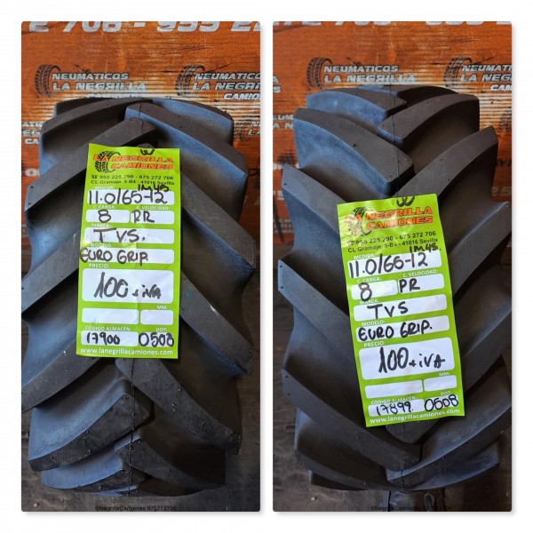 11.0 x 6.5 -12 TVS EUROGRIP juego de 2 REF 17899 17900