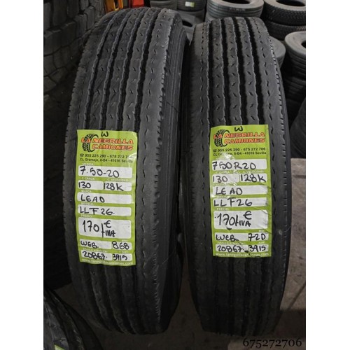 2X 7.50 R20 130 128 K LEAO LLF26 OCASION