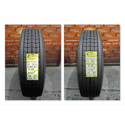 2X 295 75 R22.5 144 141 M DOUBLE COIN OCASION