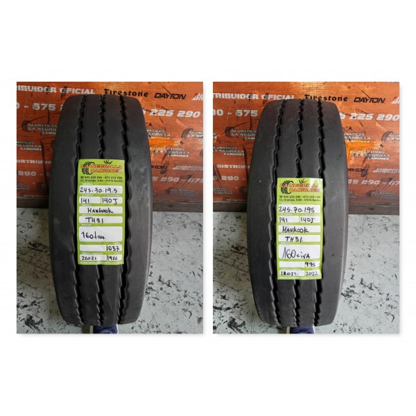2X 245 70 R19.5 141 140 J HANKOOK TH31 OCASION