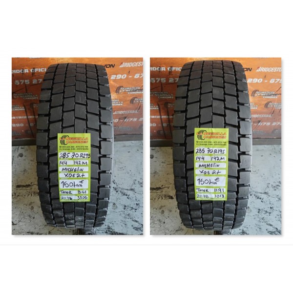 2X 285 70 R19.5 144 142 M MICHELIN XDE2+ OCASION